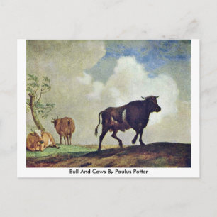 Bull en koeien van Paulus Potter Briefkaart