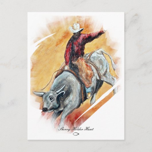 BULL EN RIDER BRIEFKAART (Voorkant)
