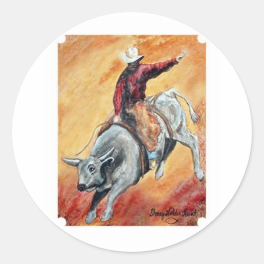 Bull en Rider Sticker (Voorkant)