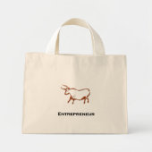 Bull Entrepreneur Brown Mini Tote Bag (Voorkant)