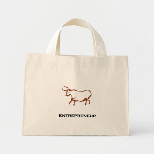 Bull Entrepreneur Brown Mini Tote Bag (Voorkant)