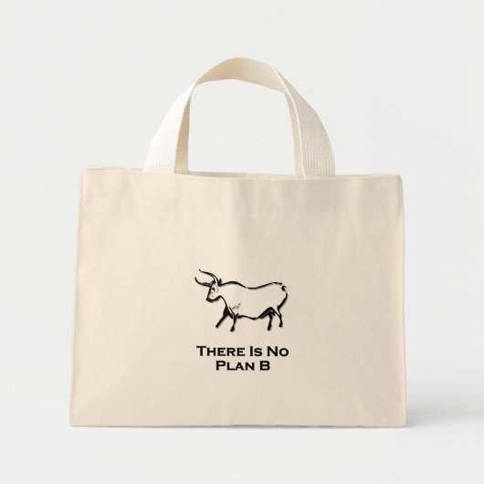 Bull Er is geen plan B zwart Mini Tote Bag (Voorkant)