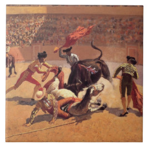 Bull Fighters in Mexico (door Frederic Remington) Tegeltje