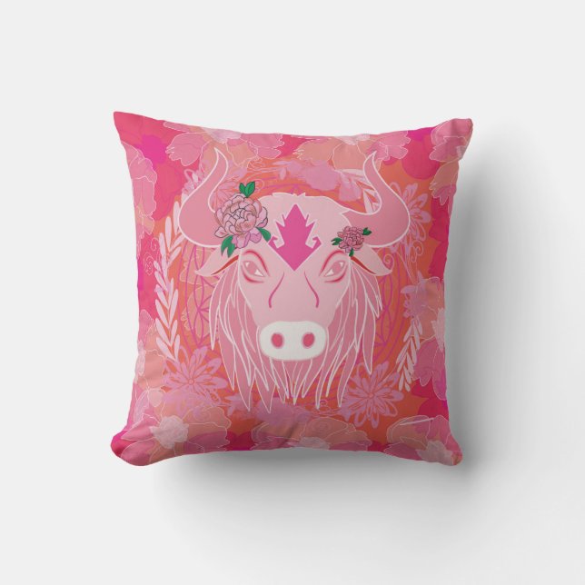 Bull flower kussen (Voorkant)