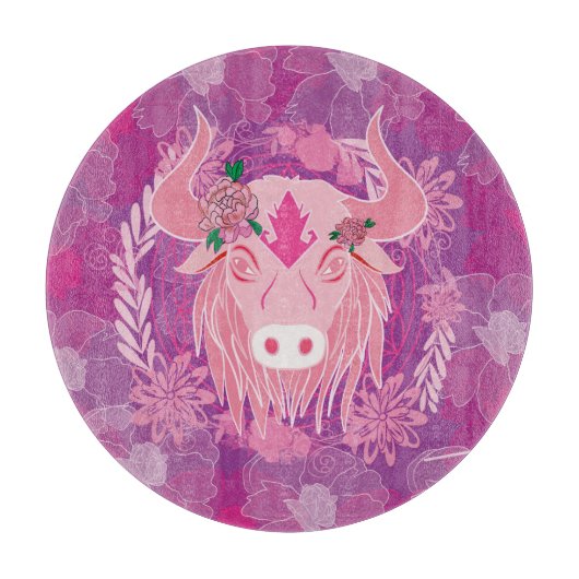 Bull flower snijplank (Voorkant)