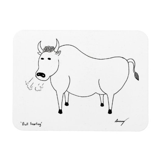 Bull Folk Art Flexible Magnet Magneet (Horizontaal)