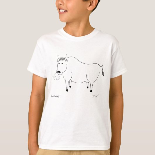 Bull Folk Art Kinder Basic T-Shirt (Voorkant)
