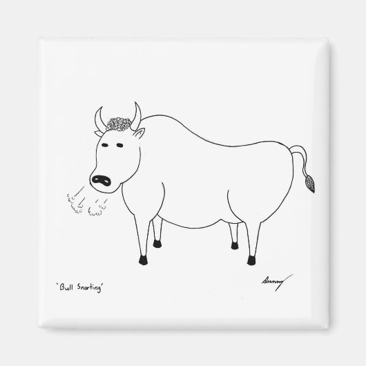 Bull Folk Art Magnet (Voorkant)