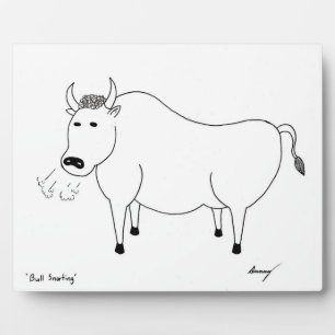 Bull Folk Art Plaque Fotoplaat