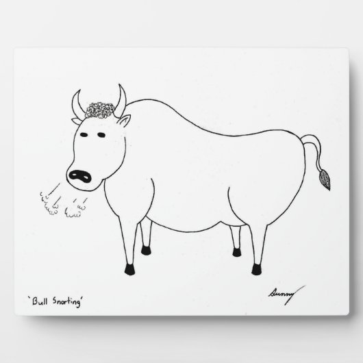 Bull Folk Art Plaque Fotoplaat (Voorkant)