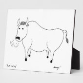 Bull Folk Art Plaque Fotoplaat (Zijkant)