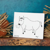 Bull Folk Art Plaque Fotoplaat (Zijkant)
