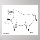 Bull Folk Art Poster (Voorkant)