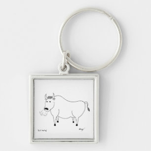 Bull Folk Art Sleutelhanger