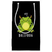 Bull Frog Funny Animal Frog Pun Dark BG Klein Cadeauzakje (Voorkant)