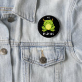 Bull Frog Funny Animal Frog Pun Dark BG Ronde Button 5,7 Cm (In situ)