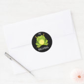 Bull Frog Funny Animal Frog Pun Dark BG Ronde Sticker (Envelop)