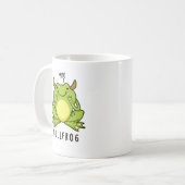 Bull Frog Funny Animal Frog Pun Koffiemok (Voorkant links)