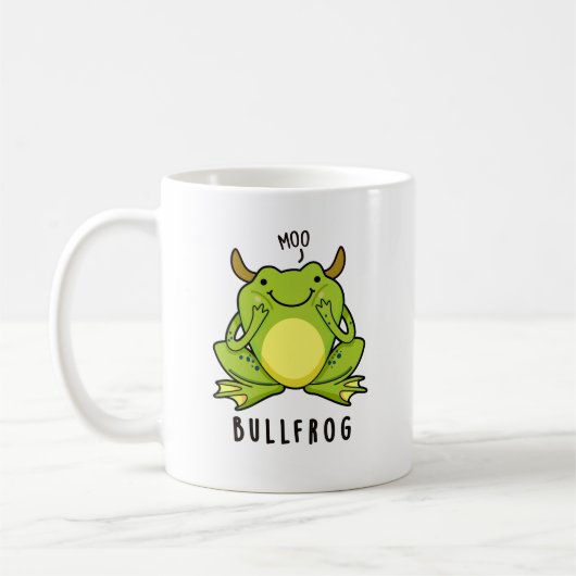 Bull Frog Funny Animal Frog Pun Koffiemok (Links)