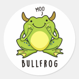 Bull Frog Funny Animal Frog Pun Ronde Sticker