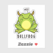 Bull Frog Funny Animal Frog Pun Sticker (Vel)