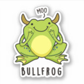 Bull Frog Funny Animal Frog Pun Sticker (Voorkant)