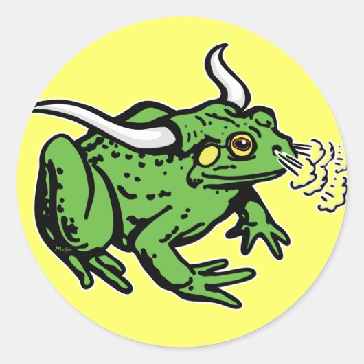Bull Frog van Mudge Studios Ronde Sticker (Voorkant)