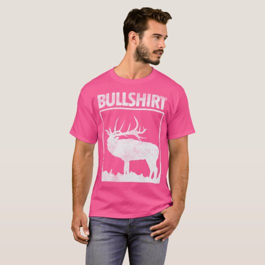 Bull Funny Bull Elk Deer Buck Bow Hunter T-shirt (Voorkant volledig)
