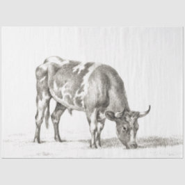 Bull Grazing Ephemera Decoupage  Boerderij Koe Tissuepapier