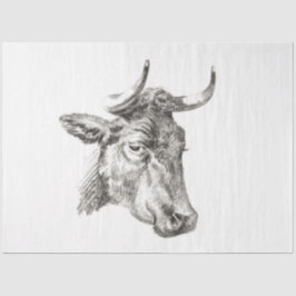 Bull Head Ephemera Decoupage  Boerderij Koe Tissuepapier