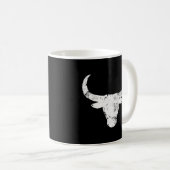 Bull Head Horns Ox Rider Rodeo Cowboy Skull Koffiemok (Voorkant rechts)