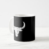 Bull Head Horns Ox Rider Rodeo Cowboy Skull Koffiemok (Voorkant links)