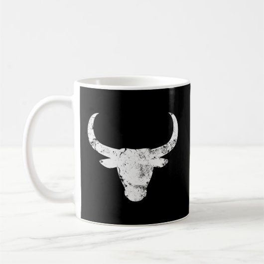 Bull Head Horns Ox Rider Rodeo Cowboy Skull Koffiemok (Links)