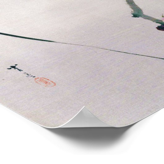 Bull-head Shrike and Spider, Watanabe Seitei Poster (Hoek)