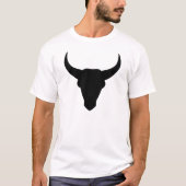 Bull Head Westerne Cowboy gehoornde schedel T-shirt (Voorkant)