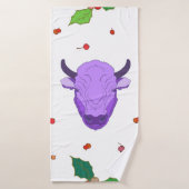 Bull, heilig, mistletoe en bessen. Het symbool van Badhanddoek (Badhanddoek)