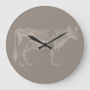  Bull Illustrated Cow Art CUSTOM COLOR Grote Klok