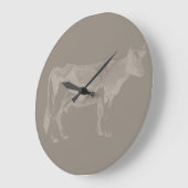  Bull Illustrated Koe Art CUSTOM COLOR Grote Klok (Hoek)