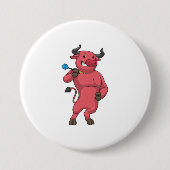 Bull in Darts met Dart Ronde Button 7,6 Cm (Voorkant)
