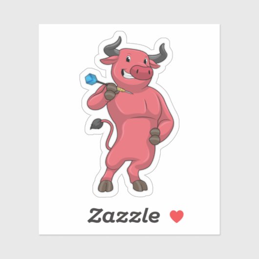 Bull in Darts met Dart Sticker (Vel)