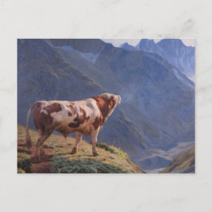 Bull in de Alpen (door Eugène Burnand) Briefkaart