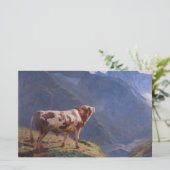 Bull in de Alpen (door Eugène Burnand) Briefpapier (Staand voorkant)