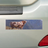 Bull in de Alpen (door Eugène Burnand) Bumpersticker (Op auto)