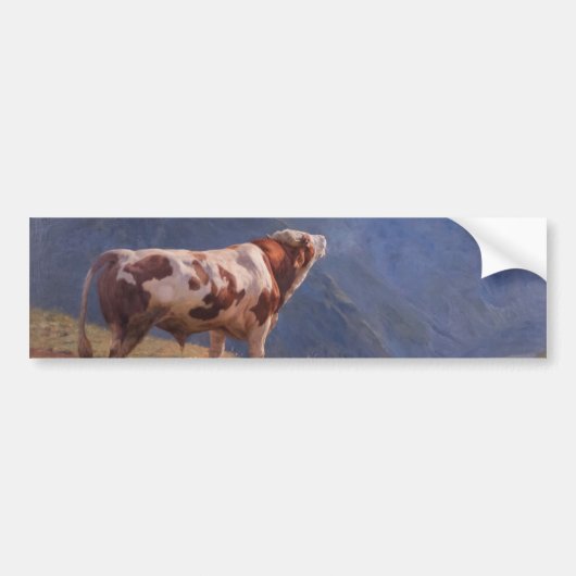 Bull in de Alpen (door Eugène Burnand) Bumpersticker (Voorkant)