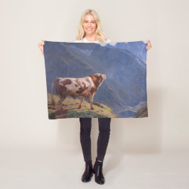 Bull in de Alpen (door Eugène Burnand) Fleece Deken