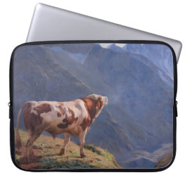 Bull in de Alpen (door Eugène Burnand) Laptop Sleeve