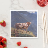 Bull in de Alpen (door Eugène Burnand) Servet (Insitu)