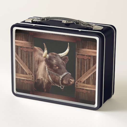 Bull in de Barn Metal Lunch Box (Achterkant)