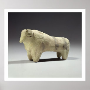 Bull in de stijl Ubaid, c.4000-3500 BC (terracott) Poster