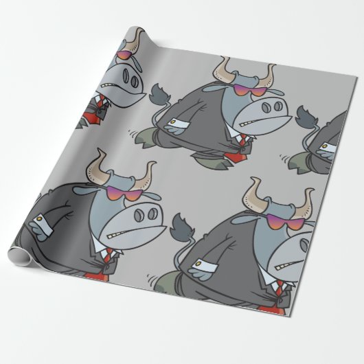 Bull in een opbergpapier cadeaupapier (Uitgerold)